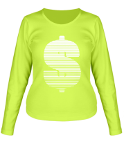 Женская футболка с длинным рукавом Знак доллара