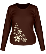 Женская футболка с длинным рукавом Светящиеся снежинки