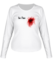Женская футболка с длинным рукавом Кровавое пятно на сердце