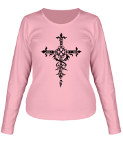 Женская футболка с длинным рукавом Готический крест
