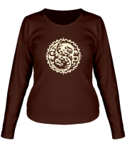 Женская футболка с длинным рукавом Символ дракона (свет)