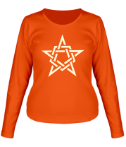 Женская футболка с длинным рукавом Звезда в стиле кельтских узоров (свет)