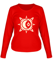 Женская футболка с длинным рукавом Исламский символ в узорах (свет)