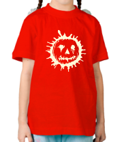 Детская футболка Страшная тыква клякса (свет)