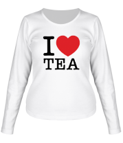 Женская футболка с длинным рукавом I love tea