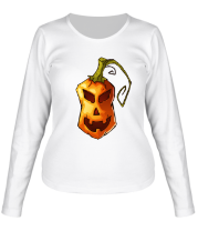 Женская футболка с длинным рукавом Тыква. Хеллоуин 