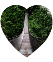 Пазл Сердце 75 элементов Подвесной мост в лесу