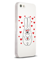 Чехол для iPhone 5/5s Сердечный зайка 