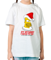 Детская футболка Гомер в шапке санты