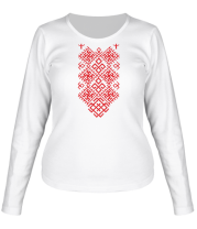 Женская футболка с длинным рукавом Орнамент Цветок Папоротника