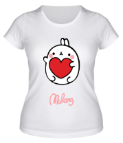 Купить футболку женскую Кролик Моланг (сердце)