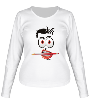 Женская футболка с длинным рукавом Pencil in teeth