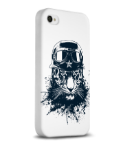 Чехол для iPhone 4/4s Тигр в каске