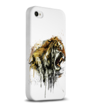 Чехол для iPhone 4/4s Тигр  красками
