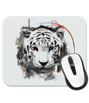Коврик для мыши Белый тигр (абстракция)