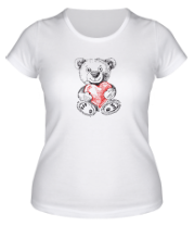 Купить футболку женскую Мишка с сердцем