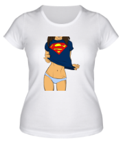 Купить футболку женскую Девушка в футболке супермена